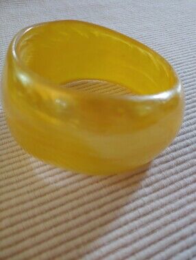 Yellow Resin Statement Bangle Bracelet